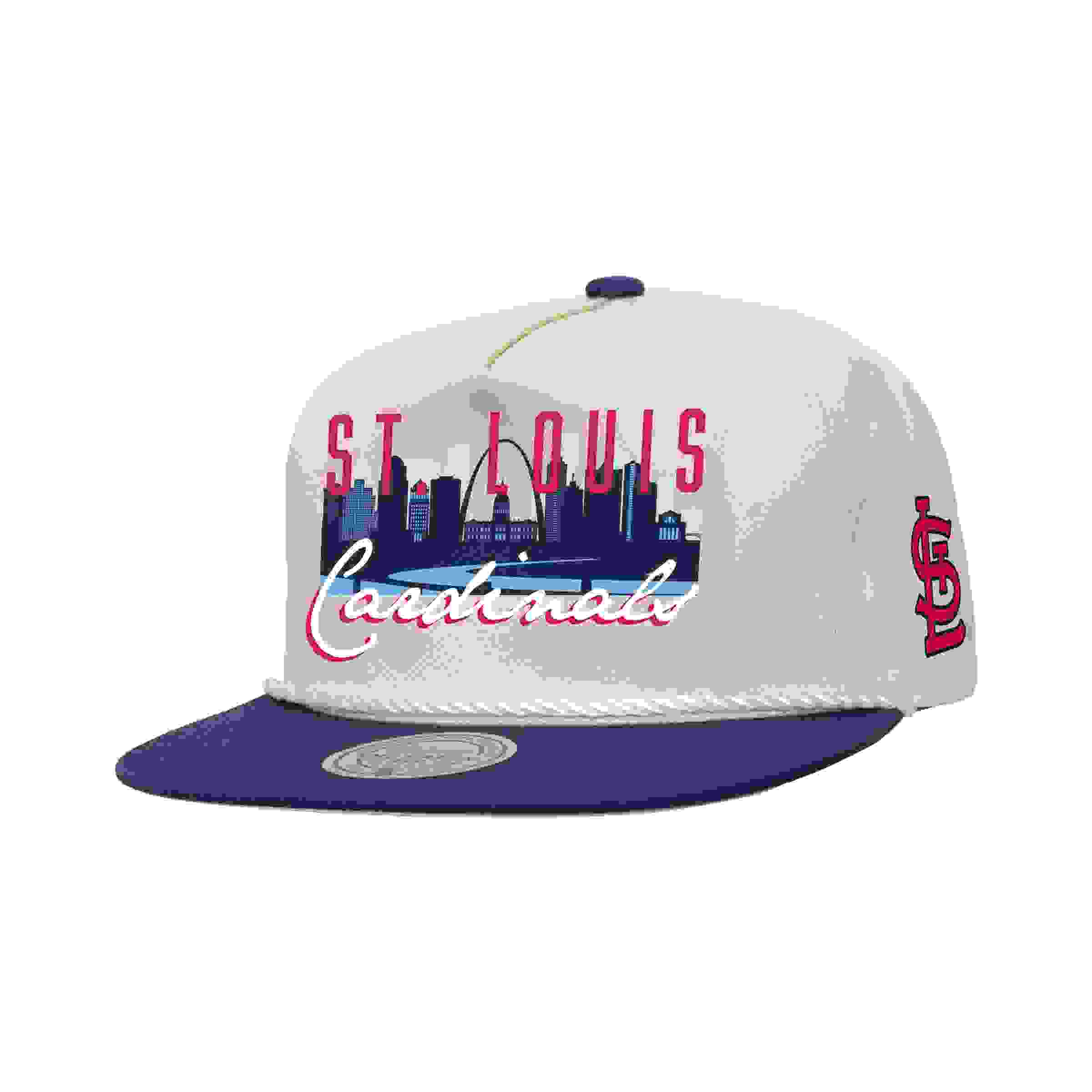 Mitchell & Ness St. Louis Cardinals Cityscape Cream Snapback Hat